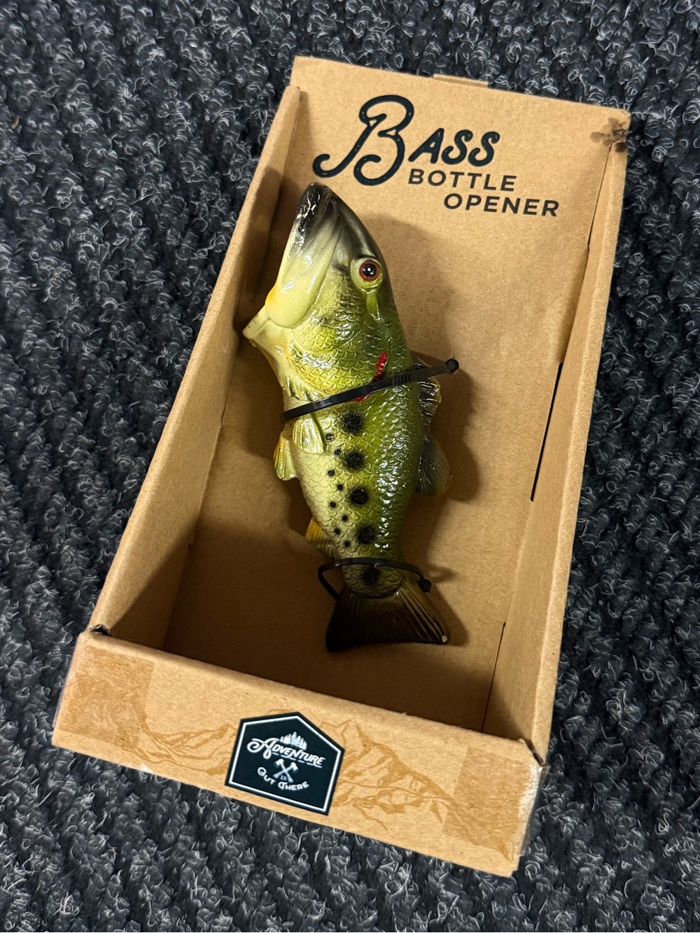 Bass Fish Bottle Opener in Green and Yellow